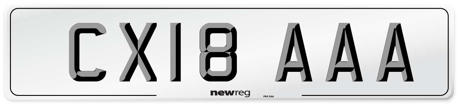 CX18 AAA Number Plate from New Reg